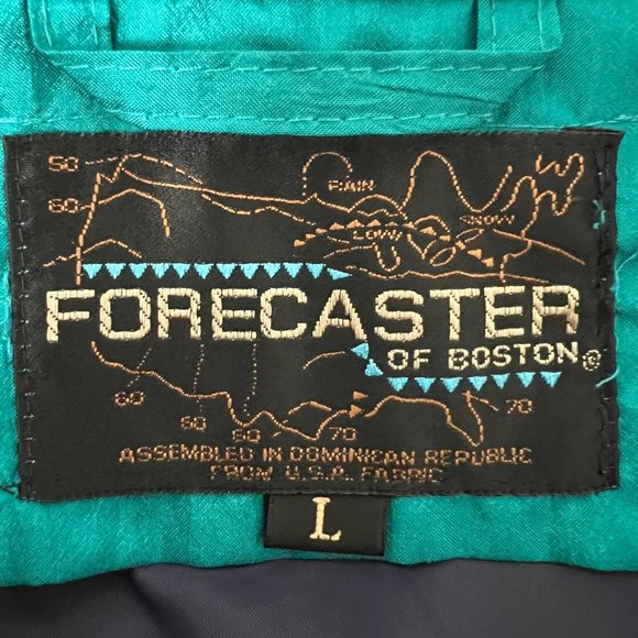 Vintage Forecaster of Boston Womens Navy Teal Windbreaker Rain Jacket size L - Picture 13 of 16